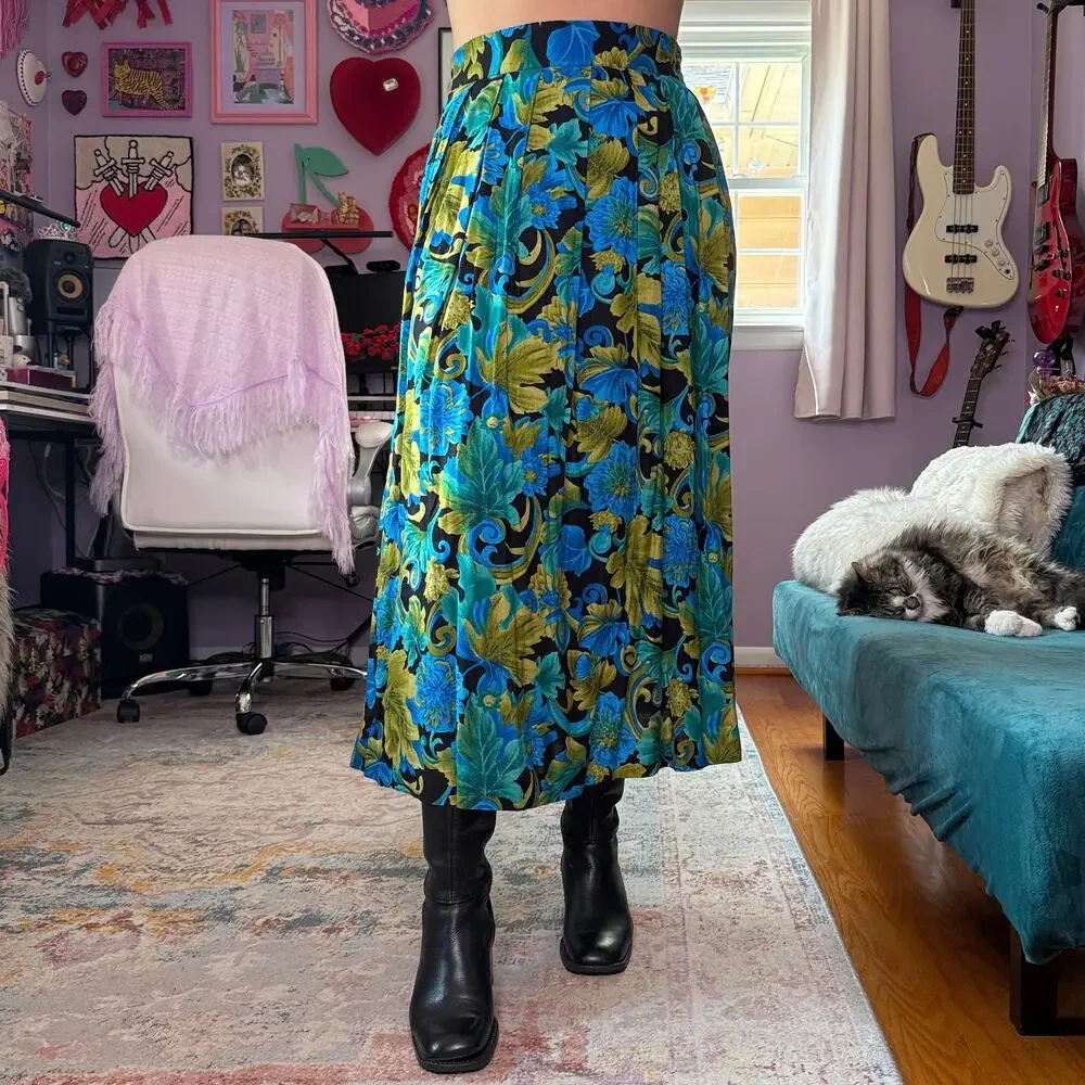 Vintage 80s / 90s deadstock whimsigoth boho maxi skirt
